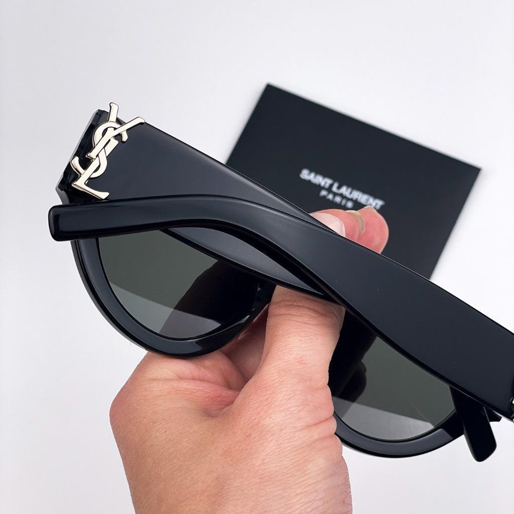 Saint Laurent SLM94 001 BRAND NEW Sunglasses Black Grey Cat Eye Women - Picture 6 of 15